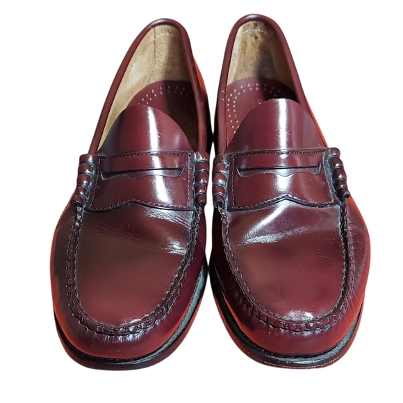 G.H. Bass & Co Weejuns Burgundy Red Larson Leather Penny Loafers Men's - Picture 3 of 16